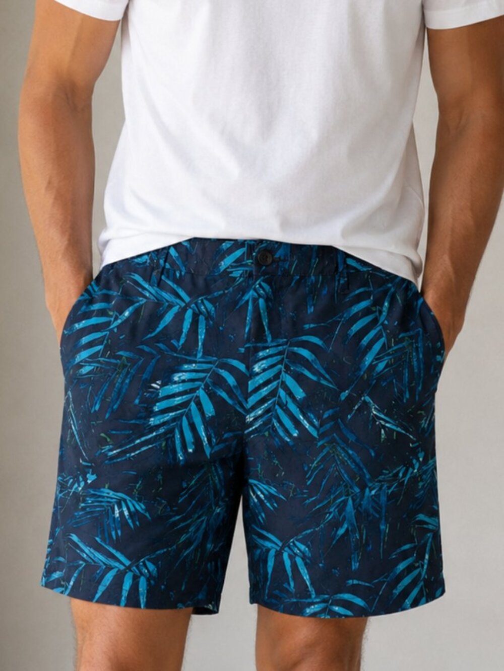 All in Motion Men’s Blue Tropical Performance Shorts Size Medium